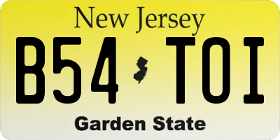 NJ license plate B54TOI