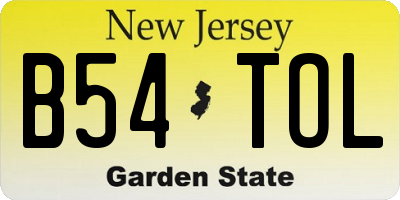 NJ license plate B54TOL