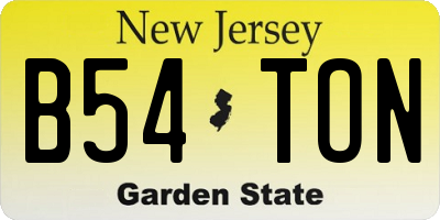 NJ license plate B54TON