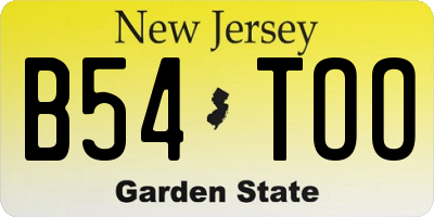 NJ license plate B54TOO