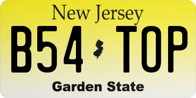 NJ license plate B54TOP