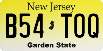 NJ license plate B54TOQ