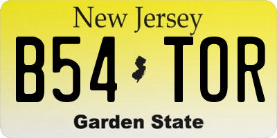 NJ license plate B54TOR