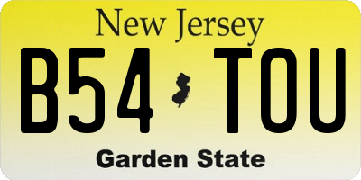 NJ license plate B54TOU