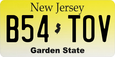 NJ license plate B54TOV