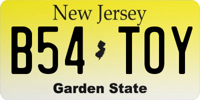 NJ license plate B54TOY