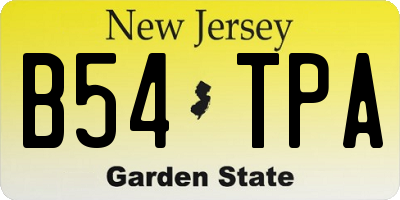 NJ license plate B54TPA