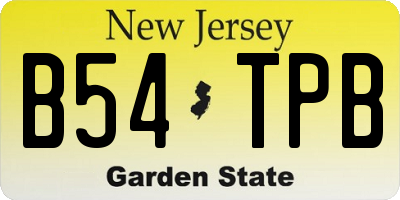 NJ license plate B54TPB