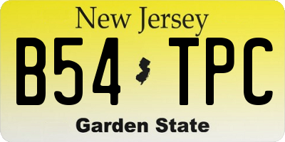 NJ license plate B54TPC