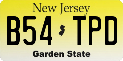 NJ license plate B54TPD