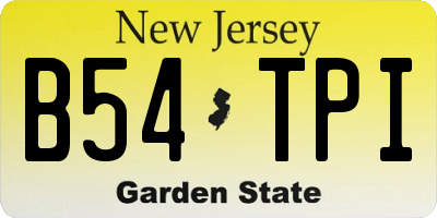 NJ license plate B54TPI
