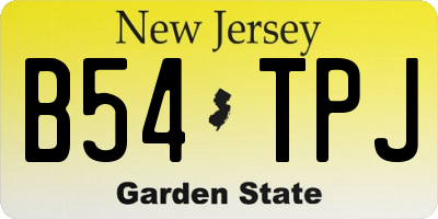 NJ license plate B54TPJ