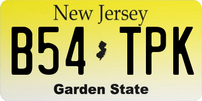 NJ license plate B54TPK