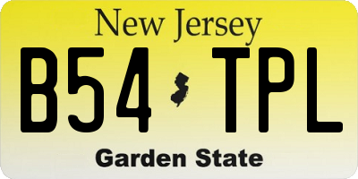 NJ license plate B54TPL