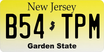 NJ license plate B54TPM