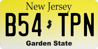 NJ license plate B54TPN
