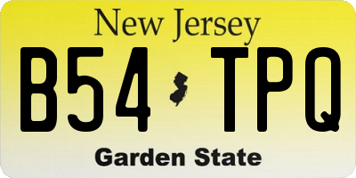 NJ license plate B54TPQ