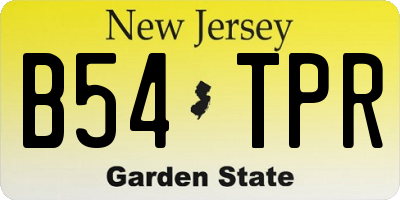 NJ license plate B54TPR