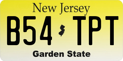NJ license plate B54TPT