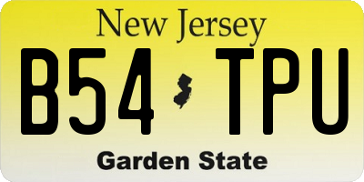 NJ license plate B54TPU