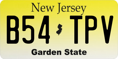 NJ license plate B54TPV