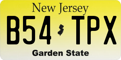 NJ license plate B54TPX
