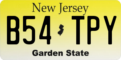 NJ license plate B54TPY