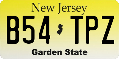 NJ license plate B54TPZ