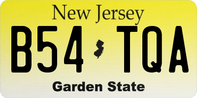 NJ license plate B54TQA
