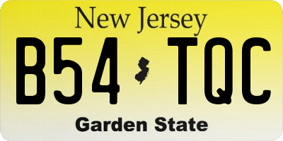 NJ license plate B54TQC