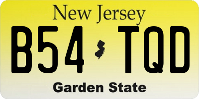 NJ license plate B54TQD