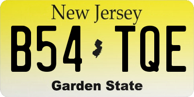 NJ license plate B54TQE