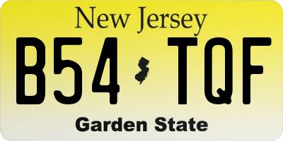 NJ license plate B54TQF