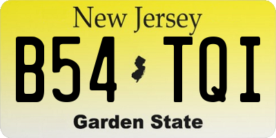 NJ license plate B54TQI