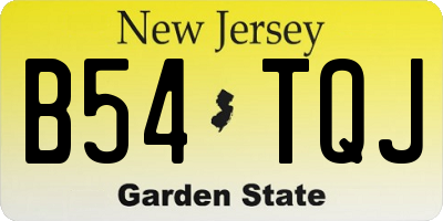 NJ license plate B54TQJ