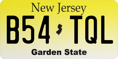 NJ license plate B54TQL