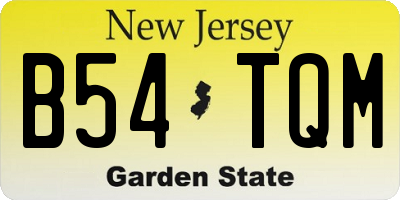 NJ license plate B54TQM