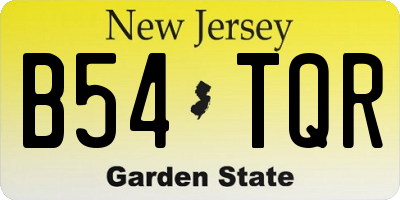 NJ license plate B54TQR