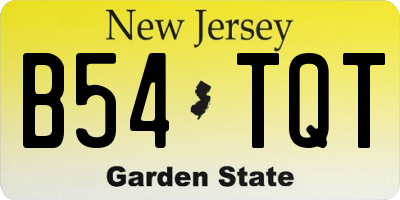 NJ license plate B54TQT