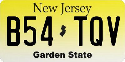 NJ license plate B54TQV