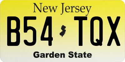 NJ license plate B54TQX