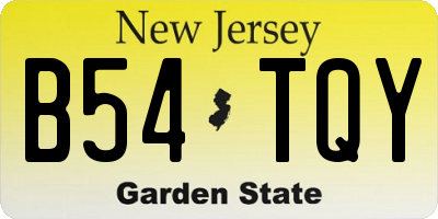 NJ license plate B54TQY