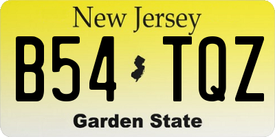 NJ license plate B54TQZ