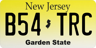 NJ license plate B54TRC