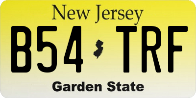 NJ license plate B54TRF