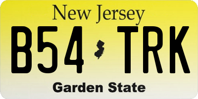 NJ license plate B54TRK