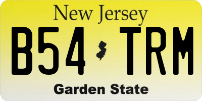 NJ license plate B54TRM