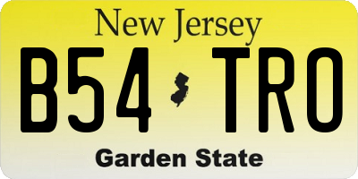 NJ license plate B54TRO