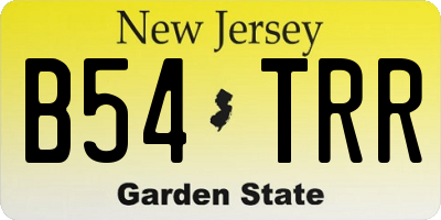 NJ license plate B54TRR