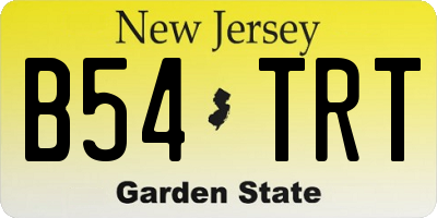 NJ license plate B54TRT